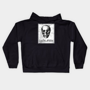 La Calavera Loteria Mexican Tarot Card Kids Hoodie